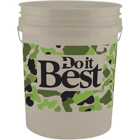 All-Source 5 Gal. White Pail with Camo Logo 05GDCAM1120